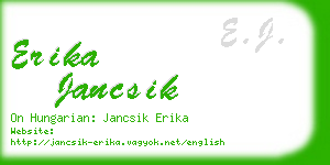erika jancsik business card